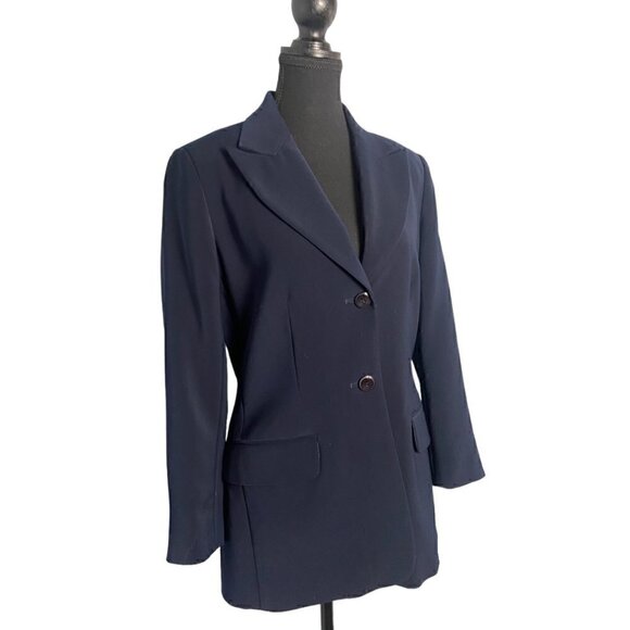 Vintage 90s Womens Classic Navy Blazer Size 4 - Picture 2 of 9
